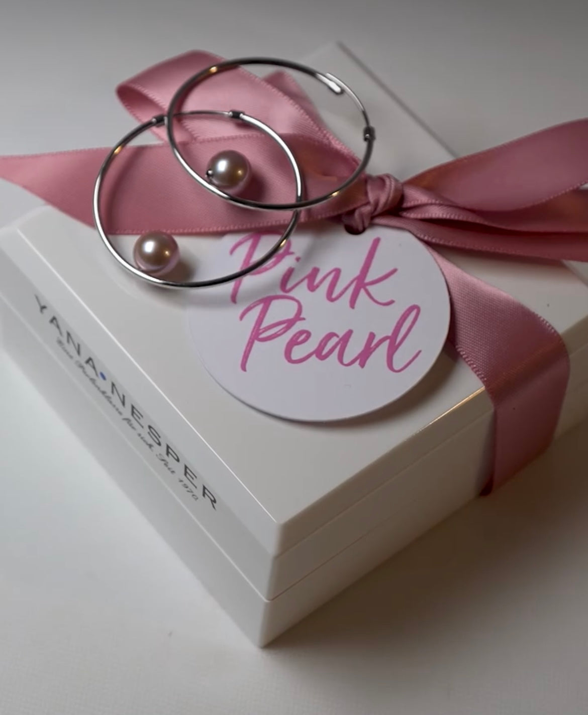PINK PEARL ezüst karika fülbevaló édesvízi gyönggyel