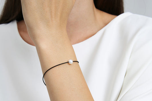 Édesvízi gyöngy karkötő fehér gyémánttal