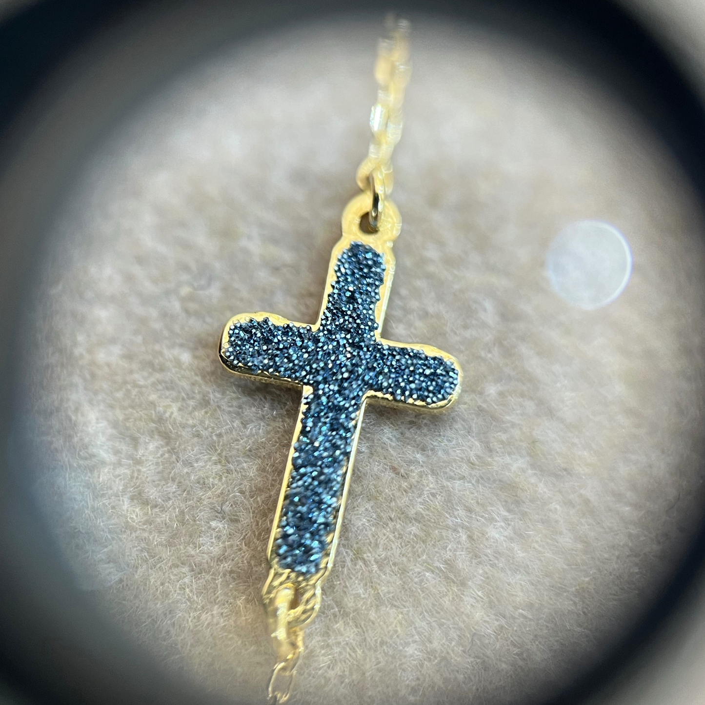 18K BLUE POWDER CROSS KARKÖTŐ