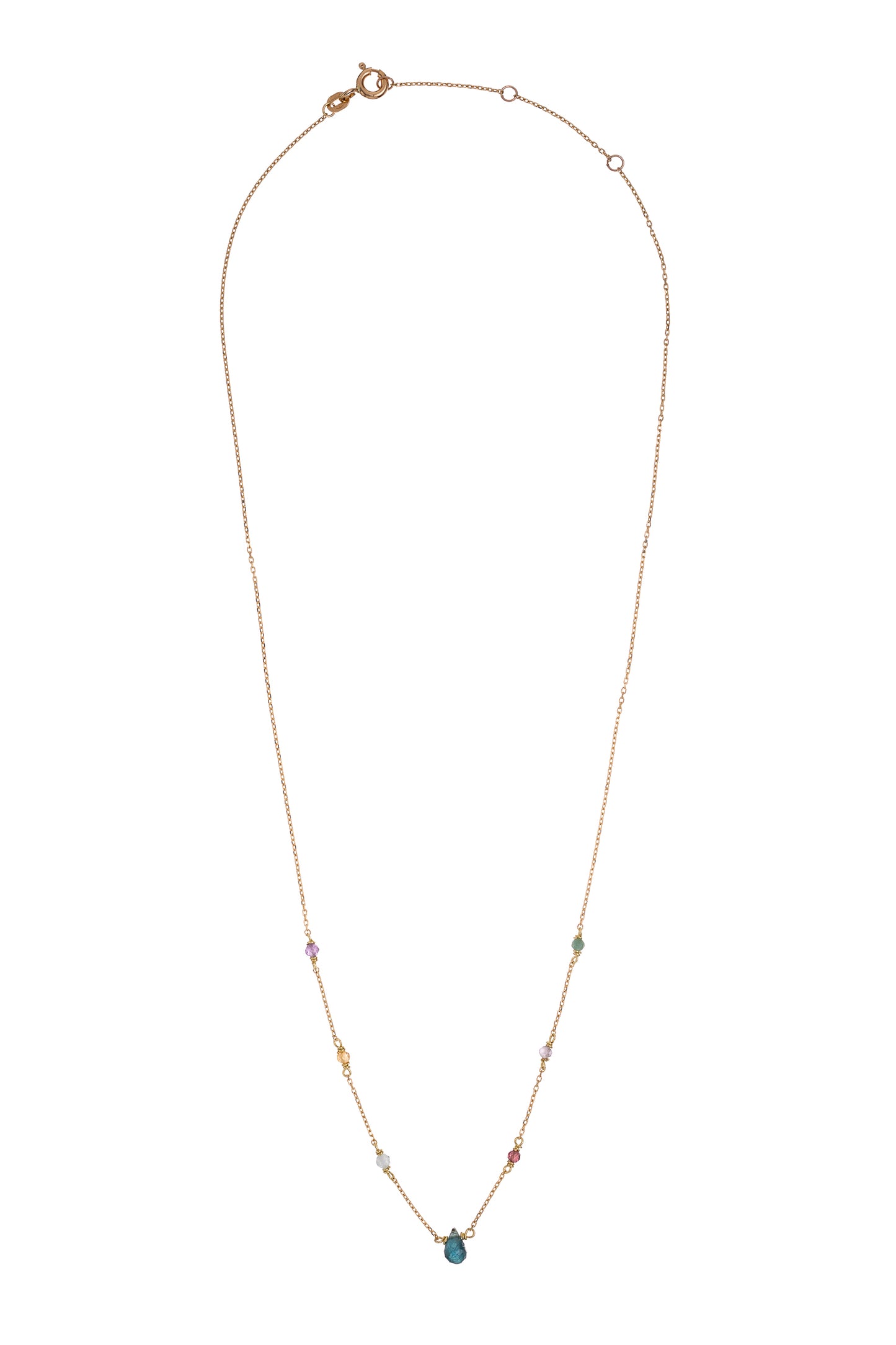 18 kt arany nyaklánc turmalin kövekkel