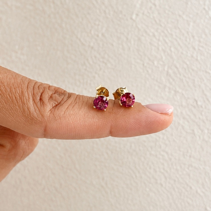 14 kt sárga pink topáz fülbevaló