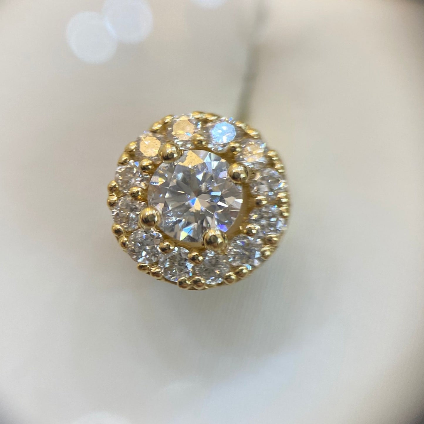 Sárga arany gyémánt fülbevaló