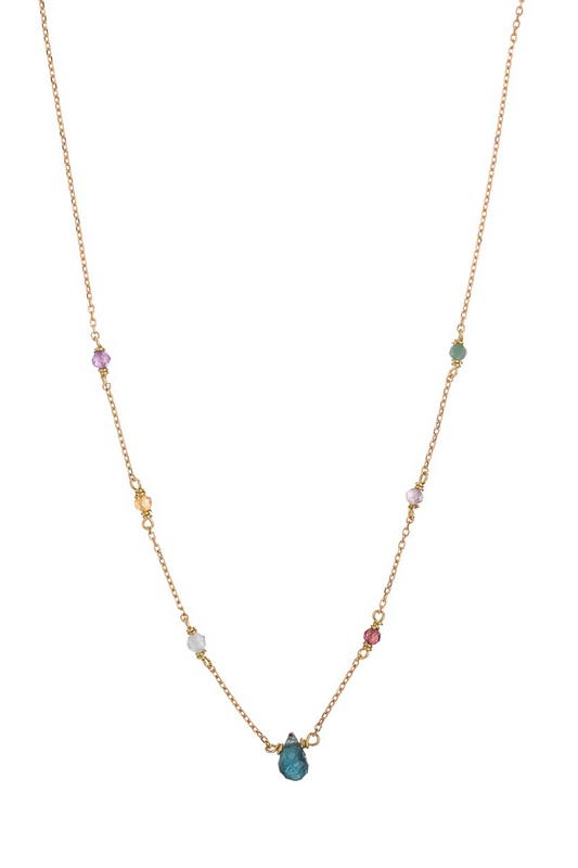 18 karátos arany nyaklánc turmalin kövekkel