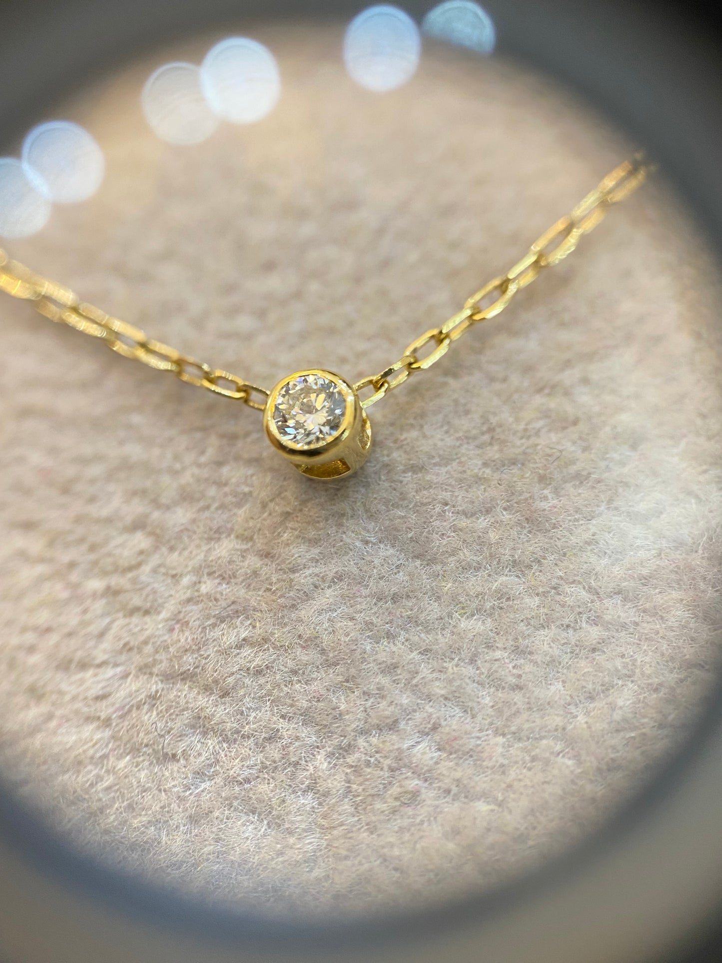 Sárga arany apró gyémánt nyaklánc