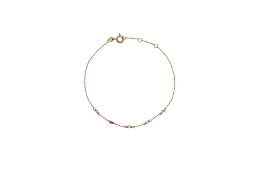 18 karátos arany karkötő turmalin kövekkel