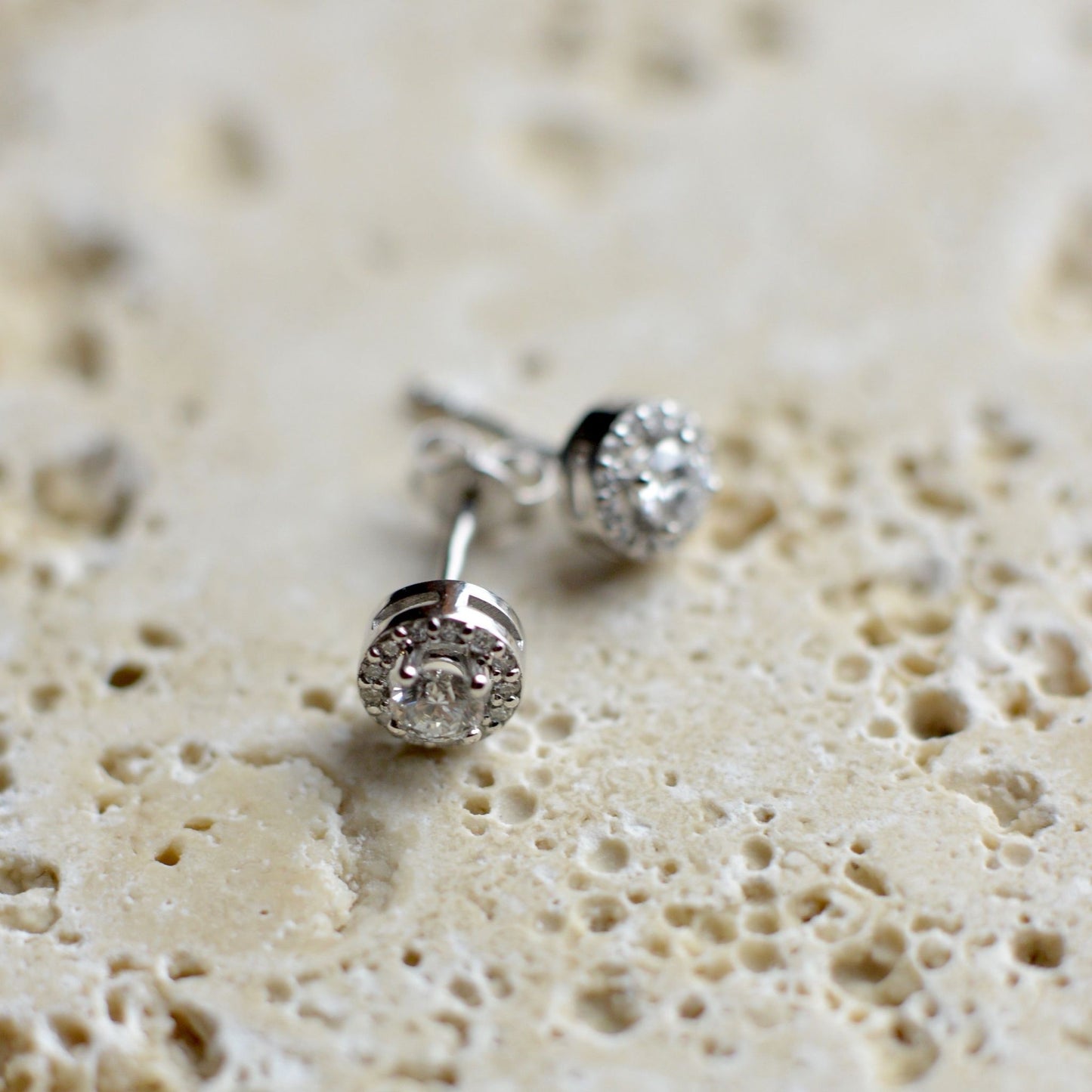 Fehér arany gyémánt fülbevaló