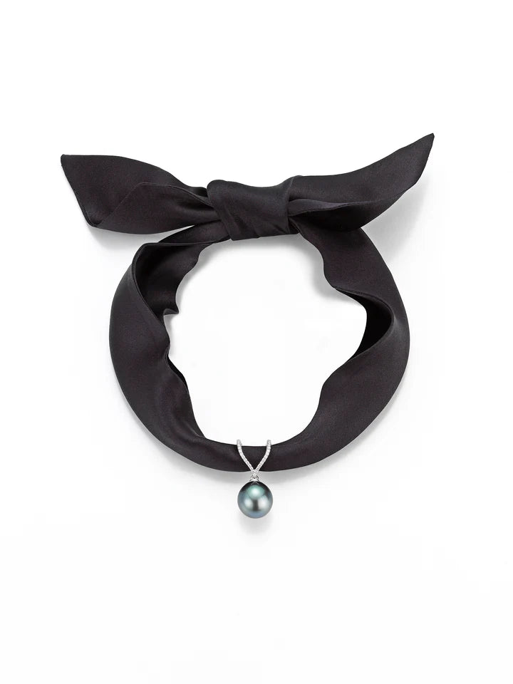 Selyem choker - fekete