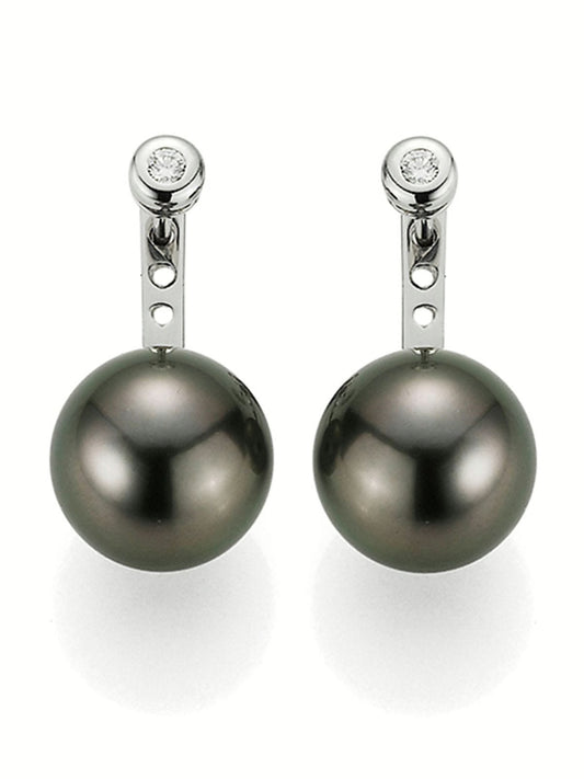 TAHITI gyöngy fülbevaló gyémánttal