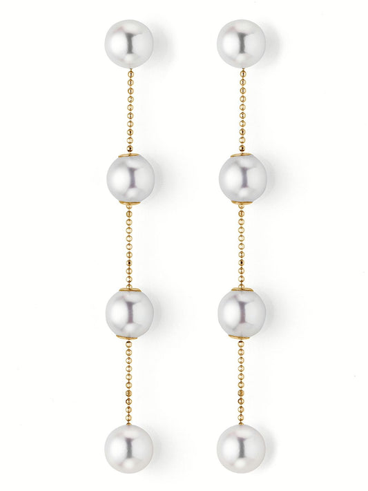 TRANSFORMERS sárga arany fülbevaló akoya gyöngyökkel