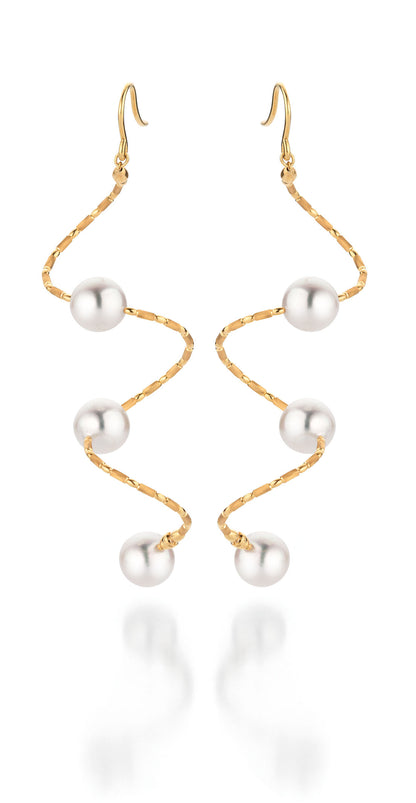 WRAPME ELEGANT EARRINGS WITH AKOYA PEARLS IN YELLOW GOLD