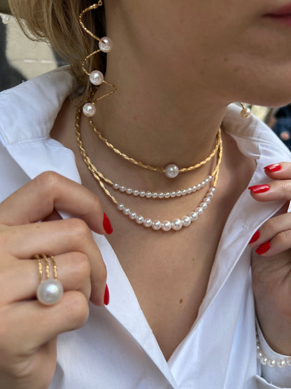 WRAPME ELEGANT EARRINGS WITH AKOYA PEARLS IN YELLOW GOLD