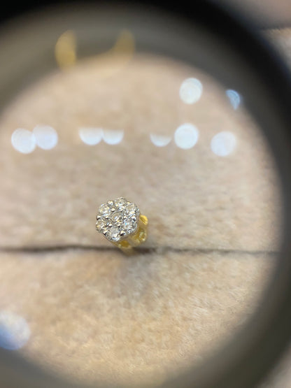 Sárga arany gyémánt fülbevaló