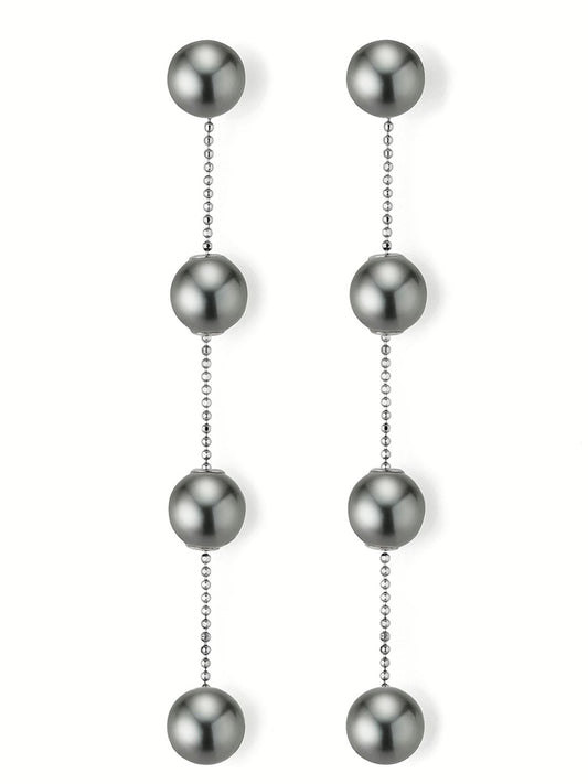 TRANSFORMERS fehér arany fülbevaló Tahiti gyöngyökkel