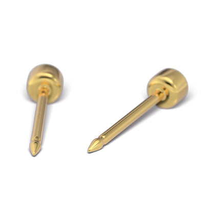 Studex 3 mm körfoglalatú 14 kt sárga arany cirkónia fülbeval