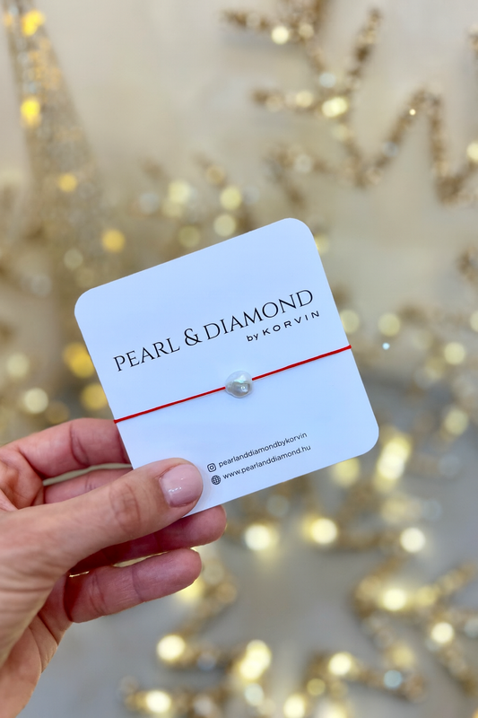 Pearl&Diamond Signiture piros karkötő