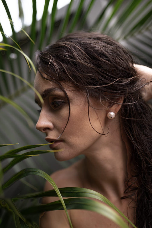 PINK PEARL ezüst fülbevaló édesvízi gyönggyel