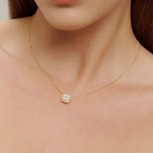 Sárga arany gyémánt nyaklánc