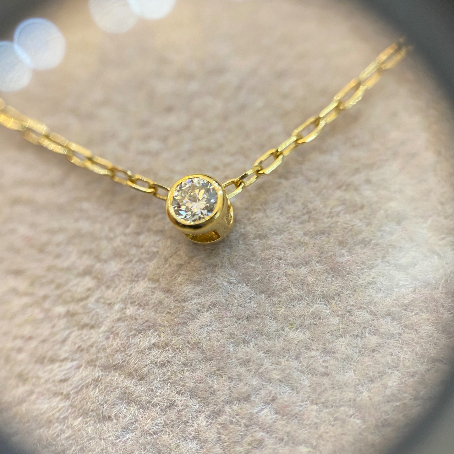 Sárga arany apró gyémánt nyaklánc