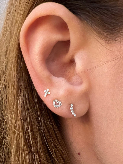 14 kt Sárga arany 0,08 ct gyémánt fülbevaló
