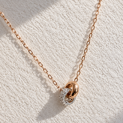 18 kt rose& fehér arany nyaklánc
