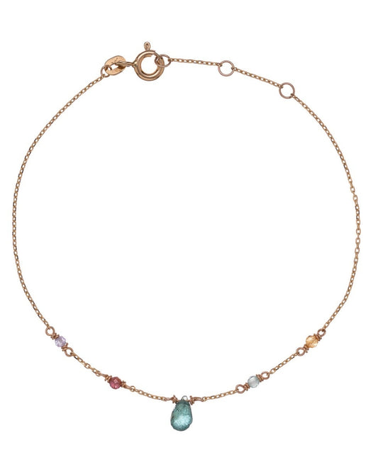 18K arany karkötő turmalin kövekkel