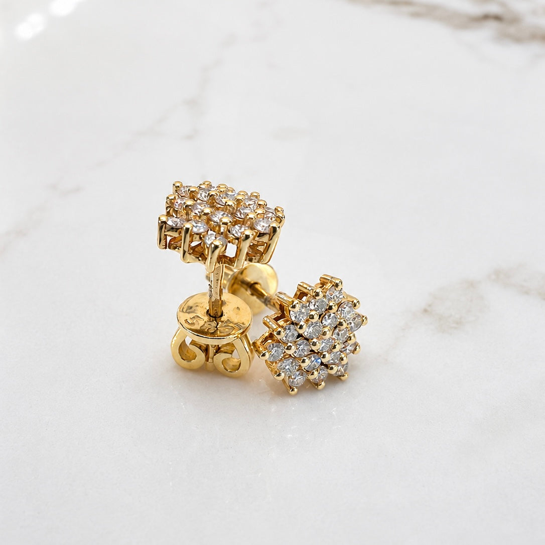 14 kt Sárga arany 0,48 ct gyémánt fülbevaló