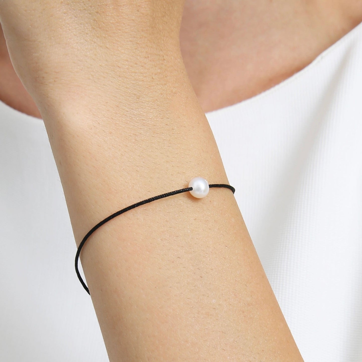 Pearl&Diamond Signiture édesvízi gyöngy karkötő fehér gyémánttal