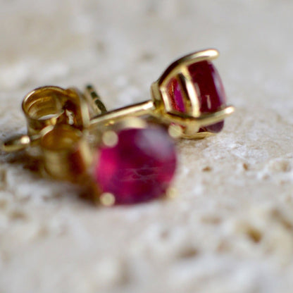 Sárga arany Rubin fülbevaló, stekkeres