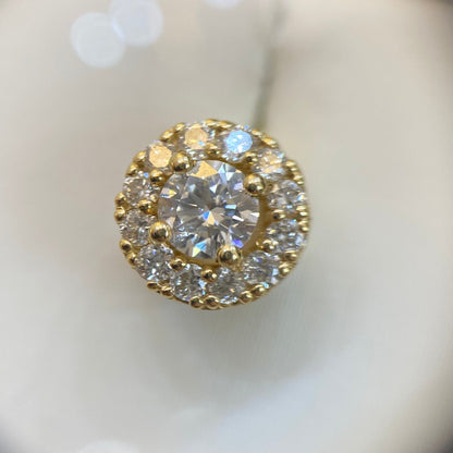 Sárga arany gyémánt fülbevaló