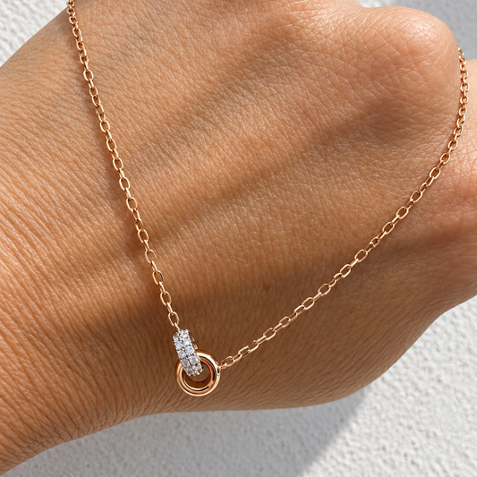 18 kt rose& fehér arany nyaklánc