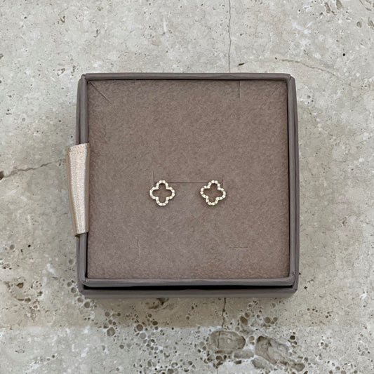 Sárga arany gyémánt virágos fülbevaló