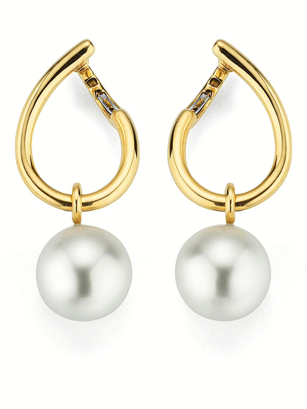 BALTHASAR sárga arany fülbevaló Déltengeri gyöngyökkel