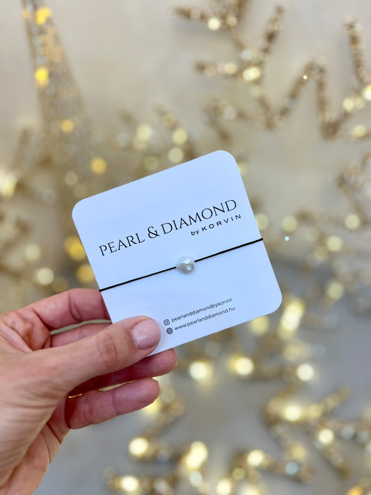 Pearl&Diamond Signiture fekete karkötő