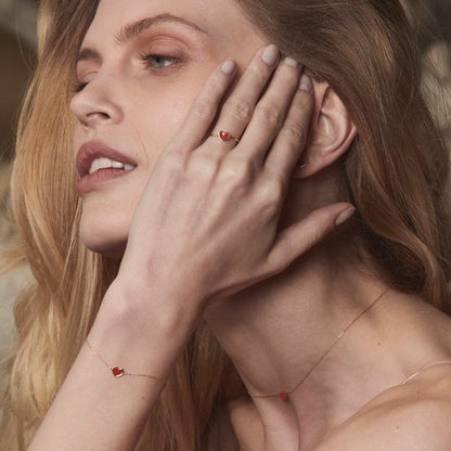 18KT RED HEART KARKÖTŐ