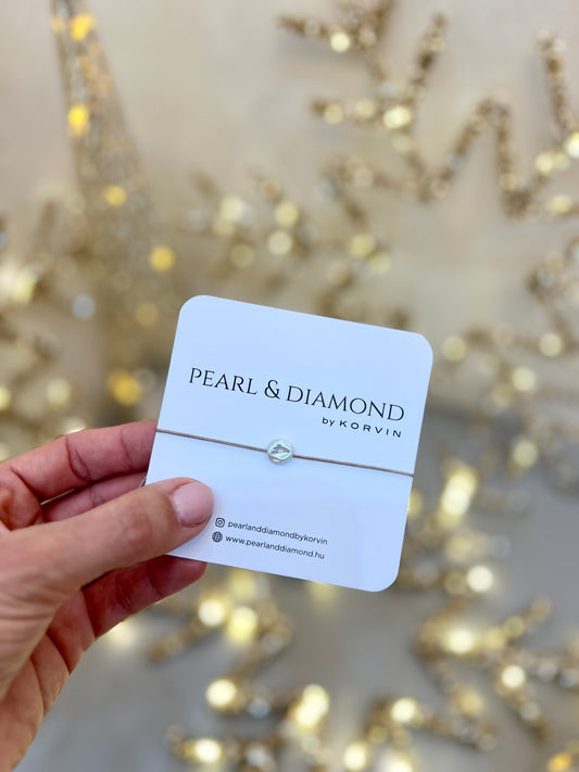 Pearl&Diamond Signiture bézs karkötő
