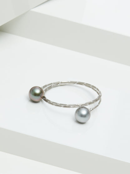 WRAP ME white gold bracelet with Tahitian pearls