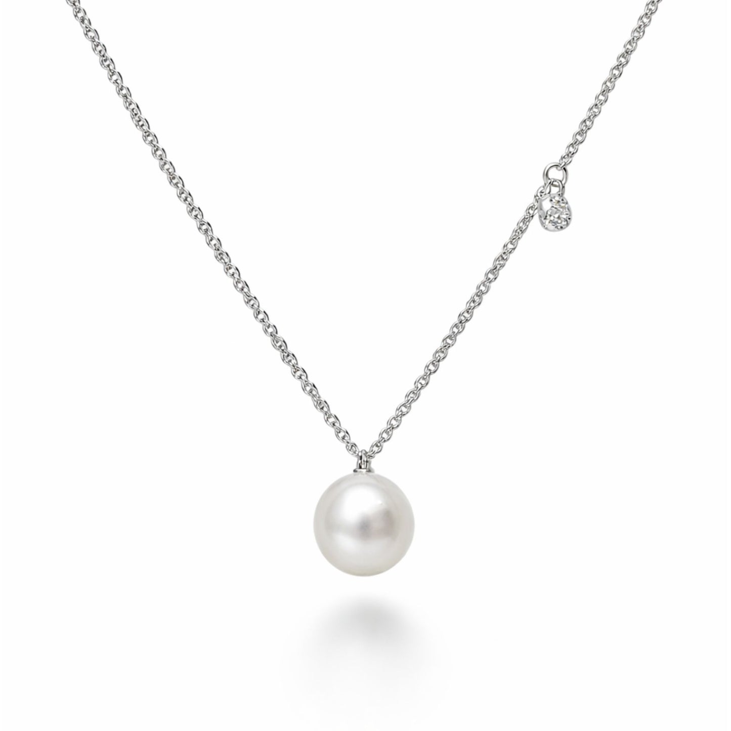 Pearl&Diamond fehér arany nyaklánc