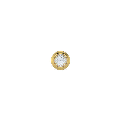 Studex 3 mm körfoglalatú 14 kt sárga arany cirkónia fülbeval