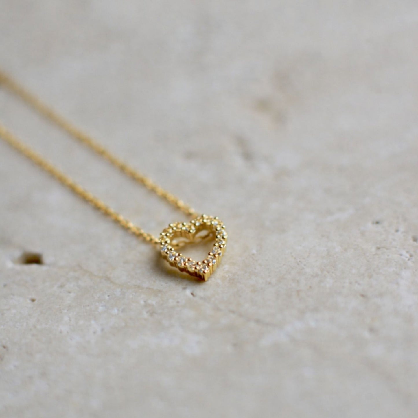 Sárga arany gyémánt szíves nyaklánc