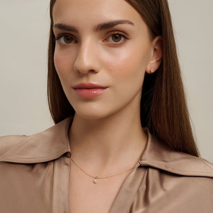 Sárga arany gyémánt fülbevaló