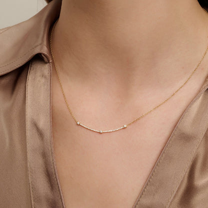 Yellow gold diamond necklace