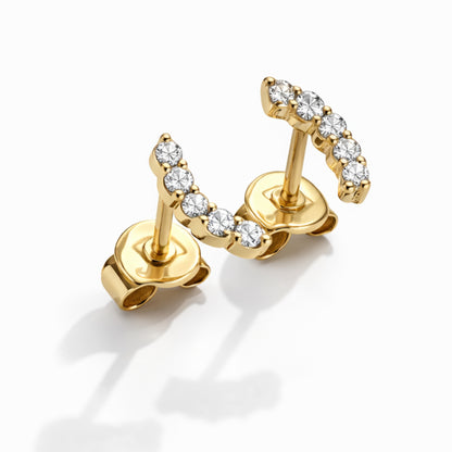 Sárga arany gyémánt fülbevaló