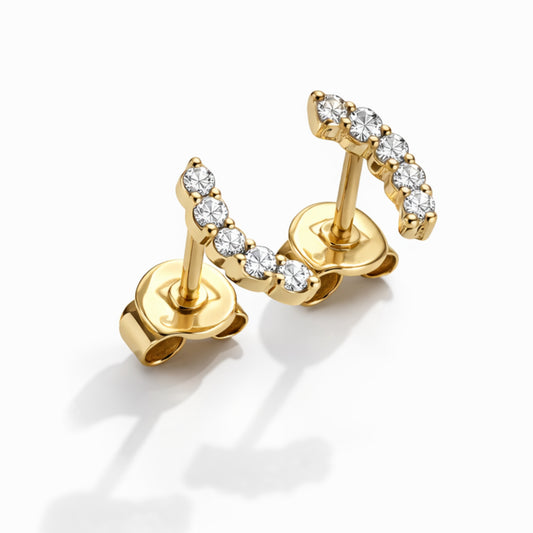 Sárga arany gyémánt fülbevaló