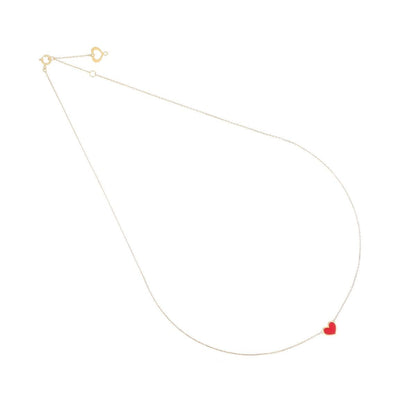18KT RED ENAMEL HEART NYAKLÁNC