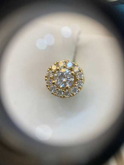 Sárga arany gyémánt fülbevaló