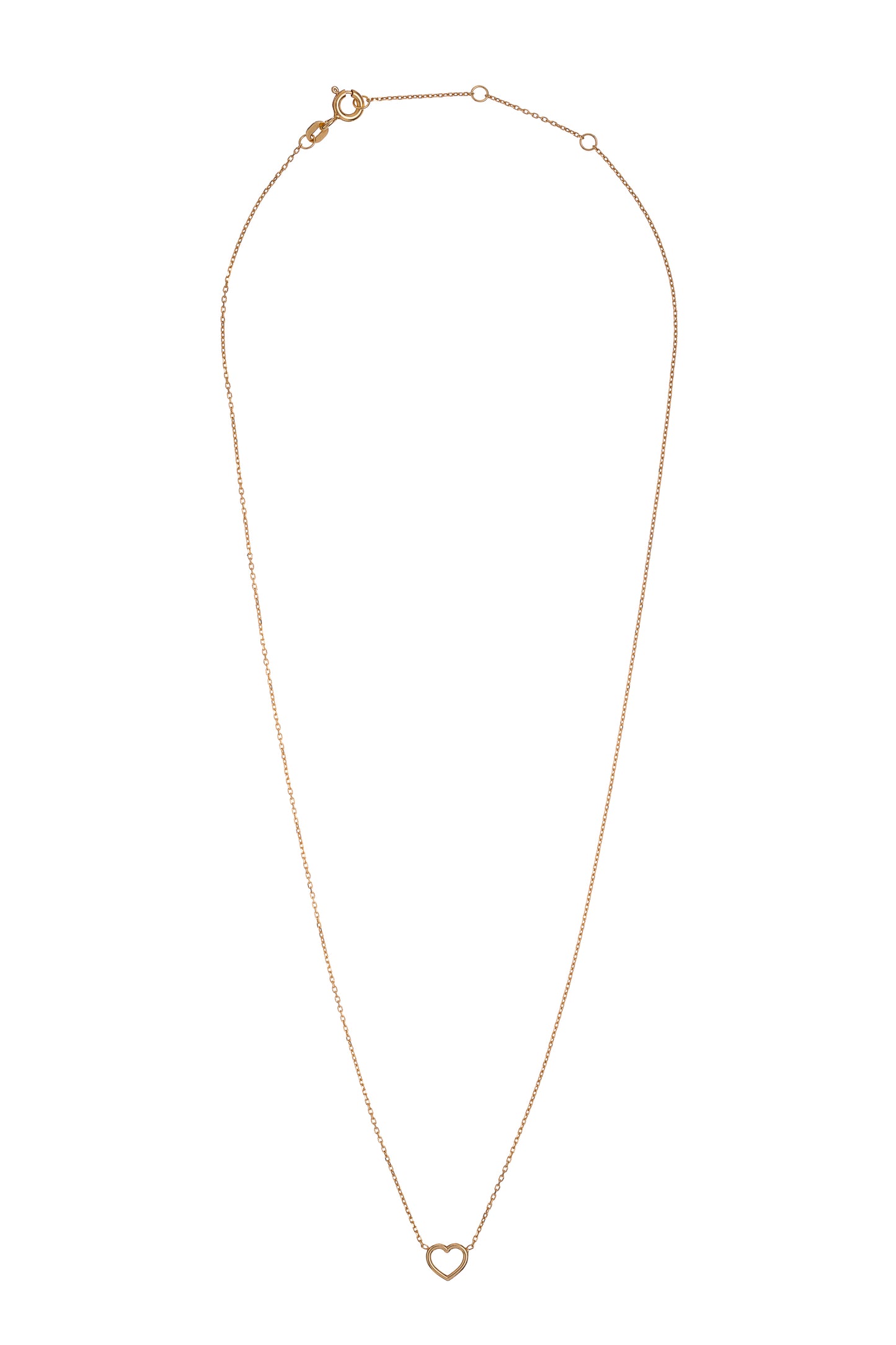 18 karátos arany nyaklánc szív alakú medállal