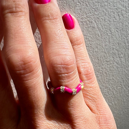 Armiss 925 Wavy SOS gyűrű pink