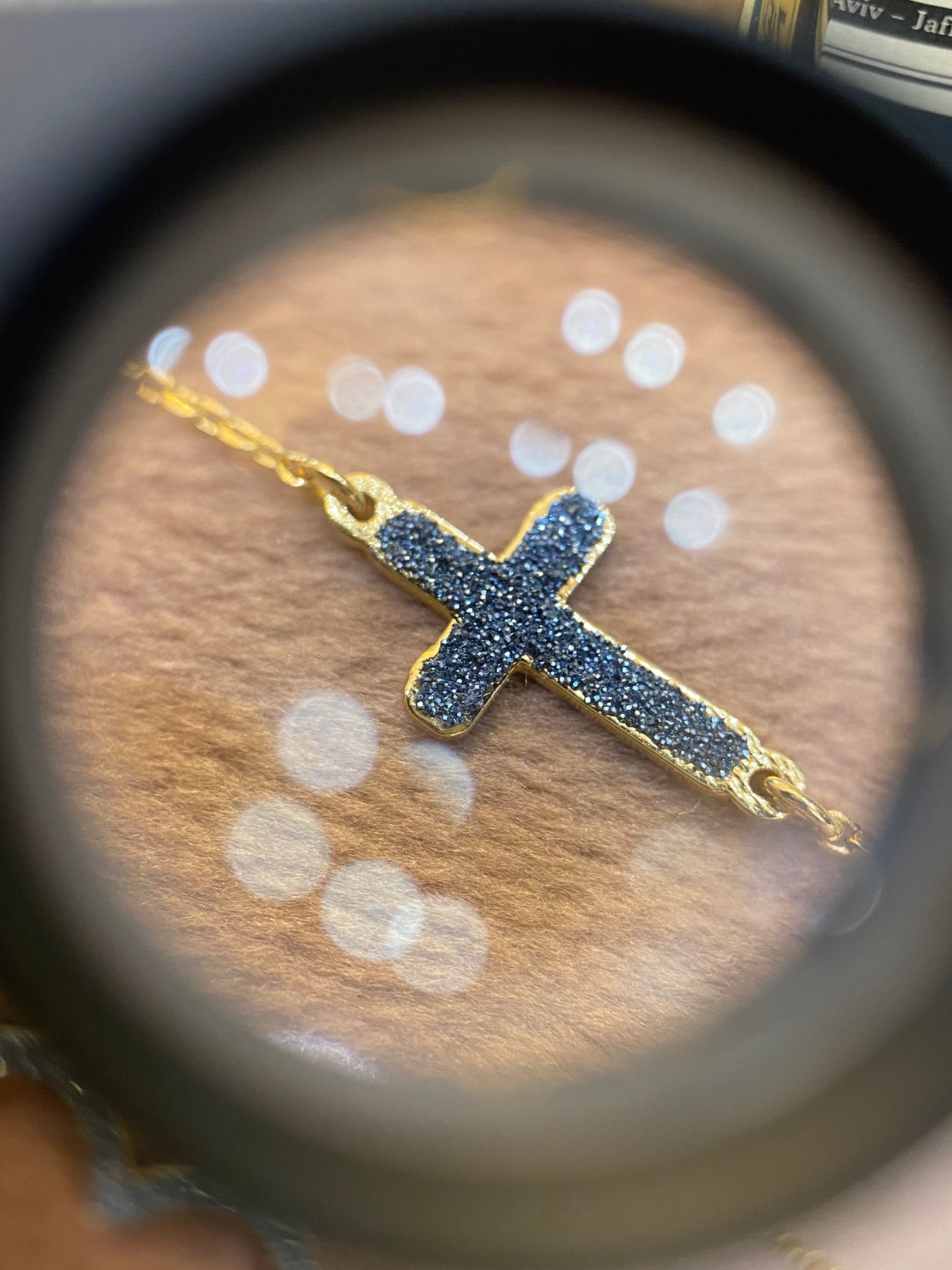 18KT BLUE POWDER CROSS KARKÖTŐ