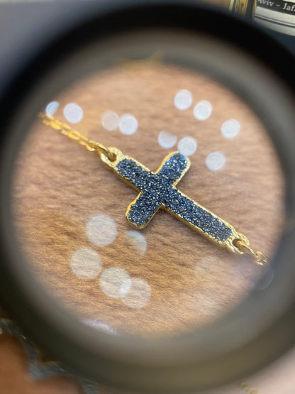 18KT BLUE POWDER CROSS KARKÖTŐ