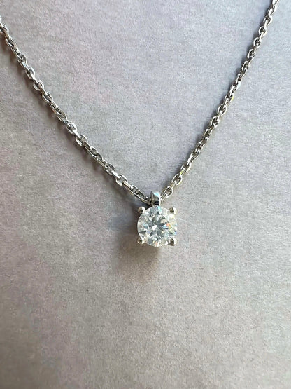 18 kt fehér arany 0,50 ct 4 karmos gyémánt nyaklánc